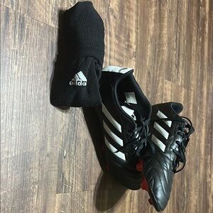 Adidas Men's Black and White Soccer Cleats and Socks